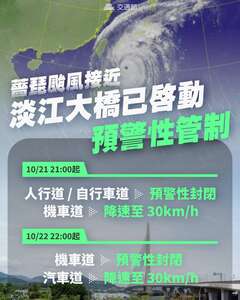 淡江大橋已啟動預警性管制