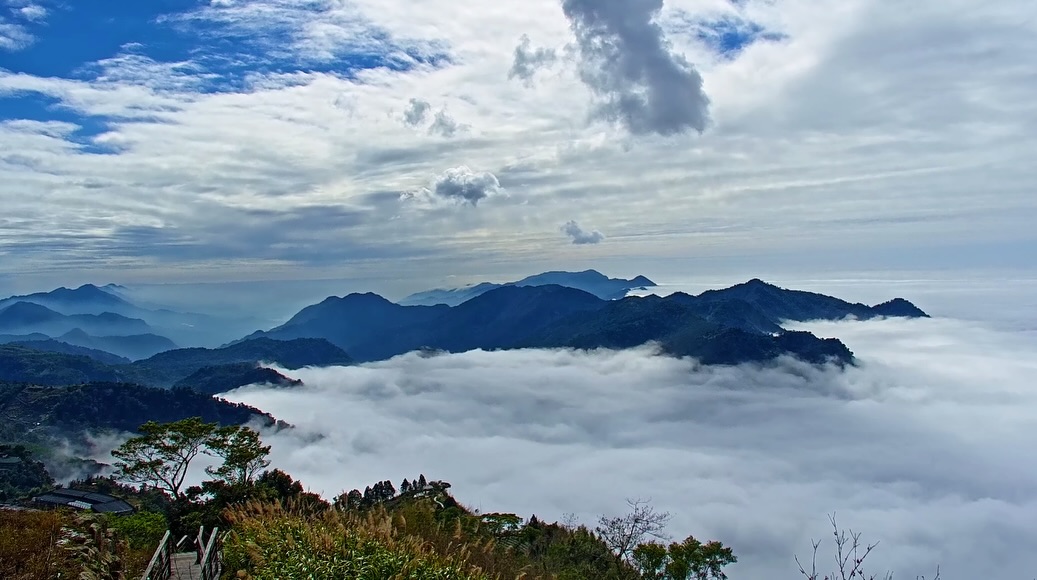 ️氣溫降了，雨水來了（久違了～），雲海也來了☁️已經滿開的櫻花經過昨晚的一場雨，緩緩掉落了一些 °  ꎺ⠜我們期待下一波的花開❣️...